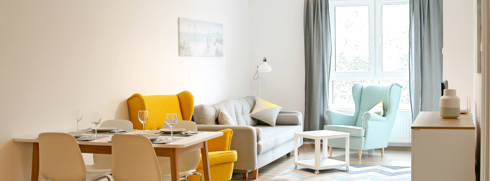 Apartament Portino w Kołobrzegu – komfortowy salon